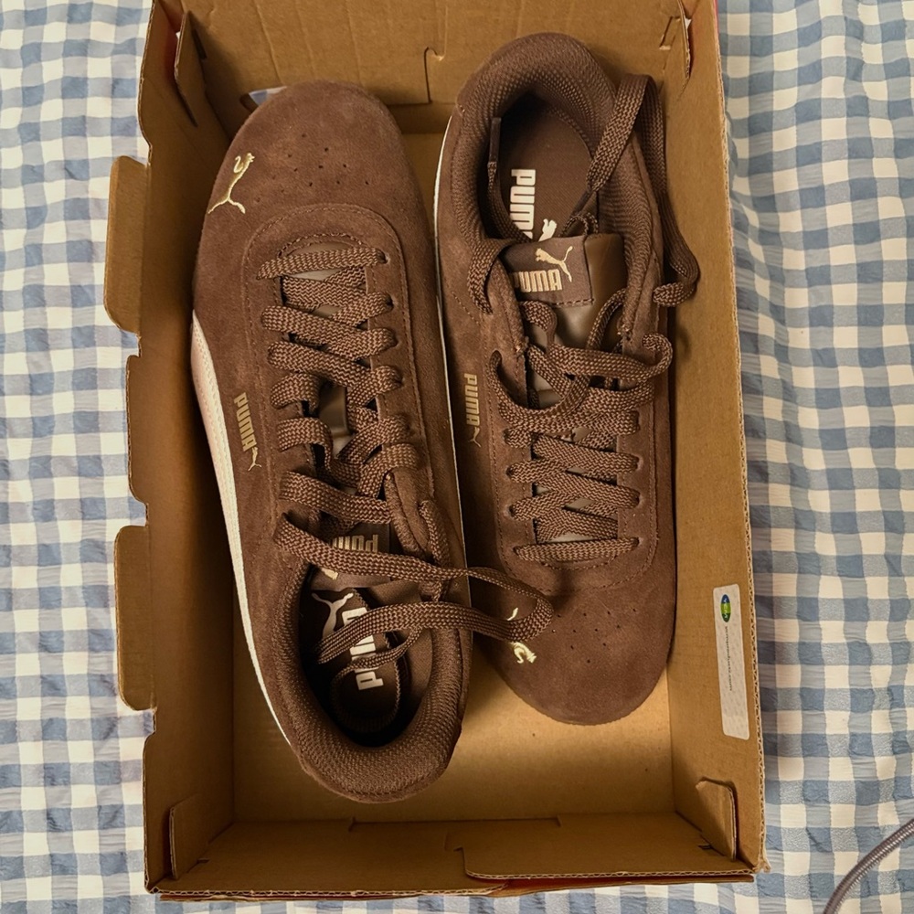 Puma Chocolate Brown & light pink suede Sneakers - Picture 2 of 4
